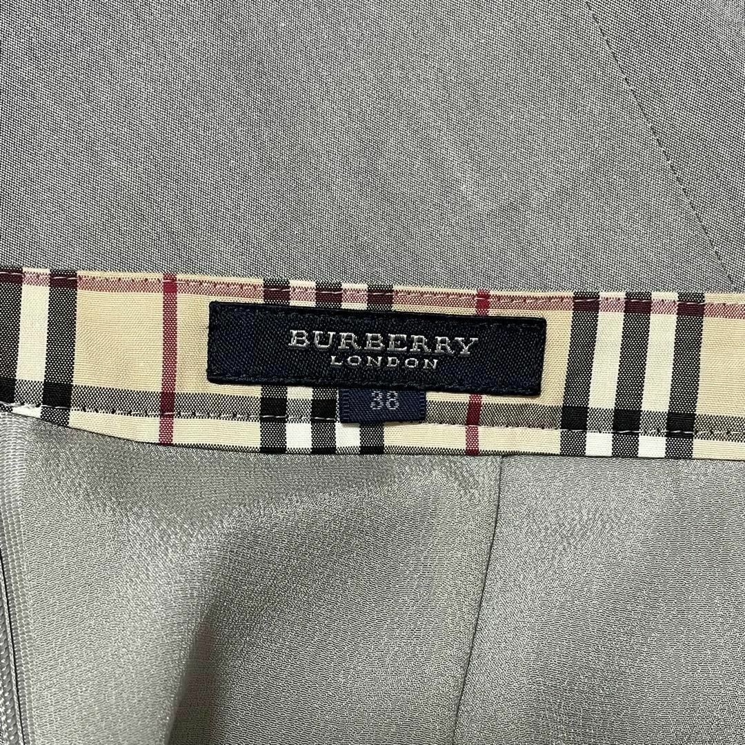 BURBERRY(バーバリー)のバーバリー　ロンドン　ロングスカート　М　 ノバチェック　シンプル　杢グレー レディースのスカート(ロングスカート)の商品写真