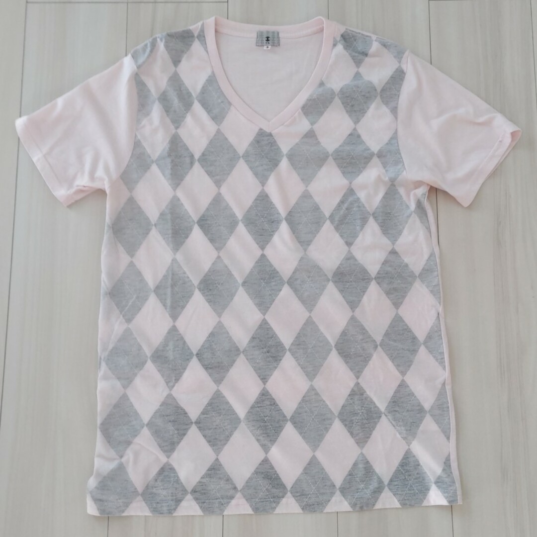 TK(ティーケー)のTK　トップス　アーガイル　グレー　ピンク　メンズ メンズのトップス(Tシャツ/カットソー(半袖/袖なし))の商品写真