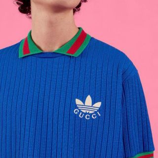 Gucci - 新品未使用 タグ付き GUCCI ポロシャツ 青 Lサイズ