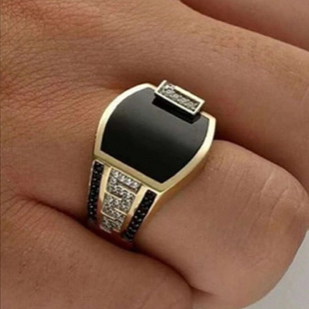 【残り僅か★】　ゴールド　ブラック　リング　指輪　　高級感　ストリート　ロック メンズのアクセサリー(リング(指輪))の商品写真