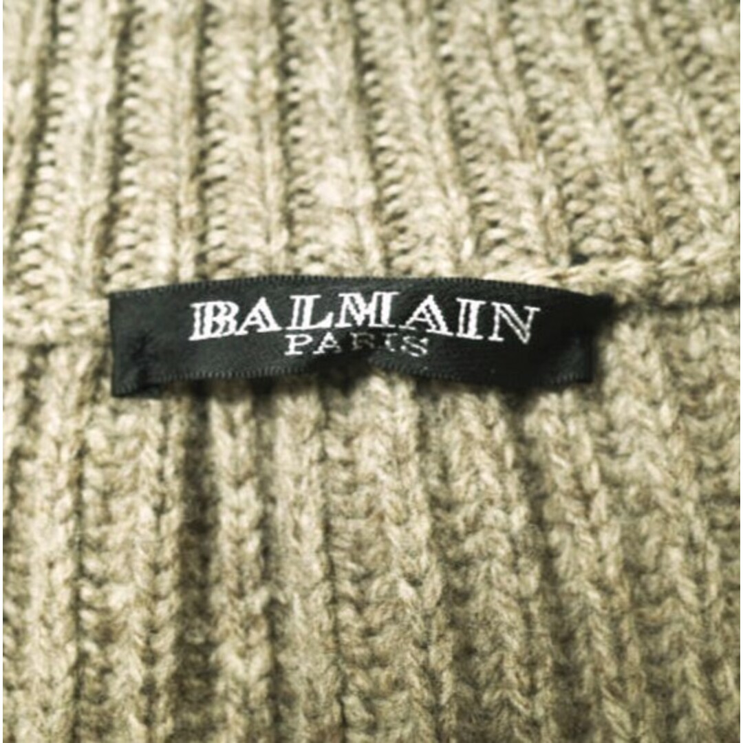 BALMAIN(バルマン)のBALMAIN バルマン フランス製 メリノウール ジップアップニットジャケット M ベージュ ブルゾン アウター【中古】【BALMAIN】 メンズのジャケット/アウター(ブルゾン)の商品写真