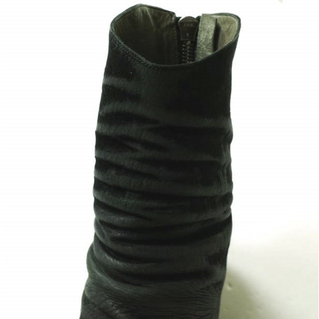 Saint Laurent(サンローラン)のYVES SAINT LAURENT イヴサンローラン イタリア製 バックジップヒールブーツ 276683 41.5(26.5cm) ブラック レザー 皺加工 シューズ【中古】【YVES SAINT LAURENT】 メンズの靴/シューズ(ブーツ)の商品写真