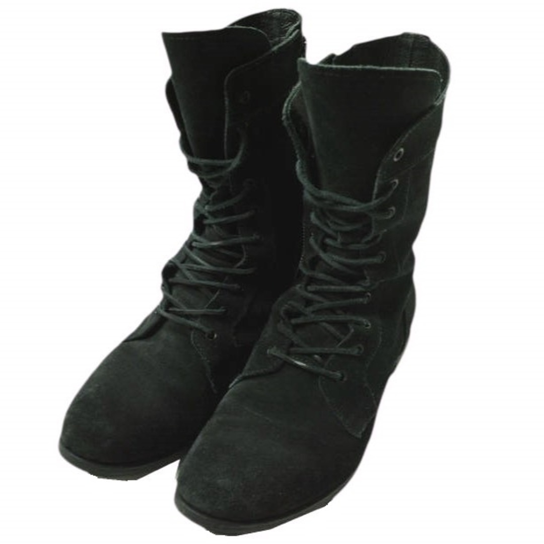 ROYAL FLASH ロイヤルフラッシュ 日本製 スエードサイドジップブーツ 40(25cm) ブラック レースアップ レザー シューズ【中古】【ROYAL FLASH】 メンズの靴/シューズ(ブーツ)の商品写真
