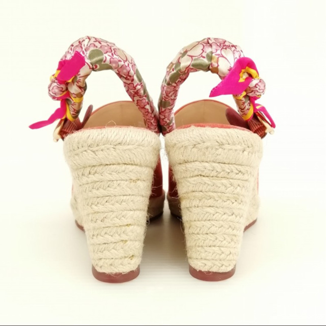 COACH(コーチ)のG5217 エスパドリーユ サンダル リボン ストラップ 美品 5.5 ピンク系 レディースの靴/シューズ(サンダル)の商品写真