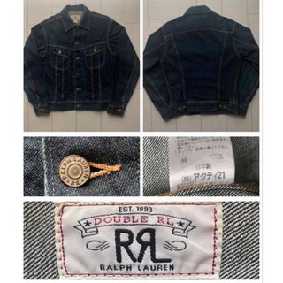 ダブルアールエル(RRL)の美品 日本製 RRL INDIGO インディゴ DENIM 濃紺 デニム JKT(Gジャン/デニムジャケット)