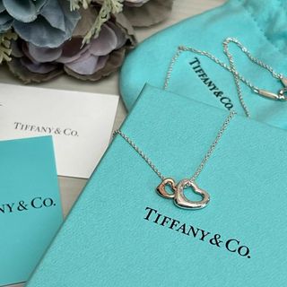 ティファニー(Tiffany & Co.)のティファニー ダブルオープンハート シルバー ピンクゴールド ネックレス(ネックレス)