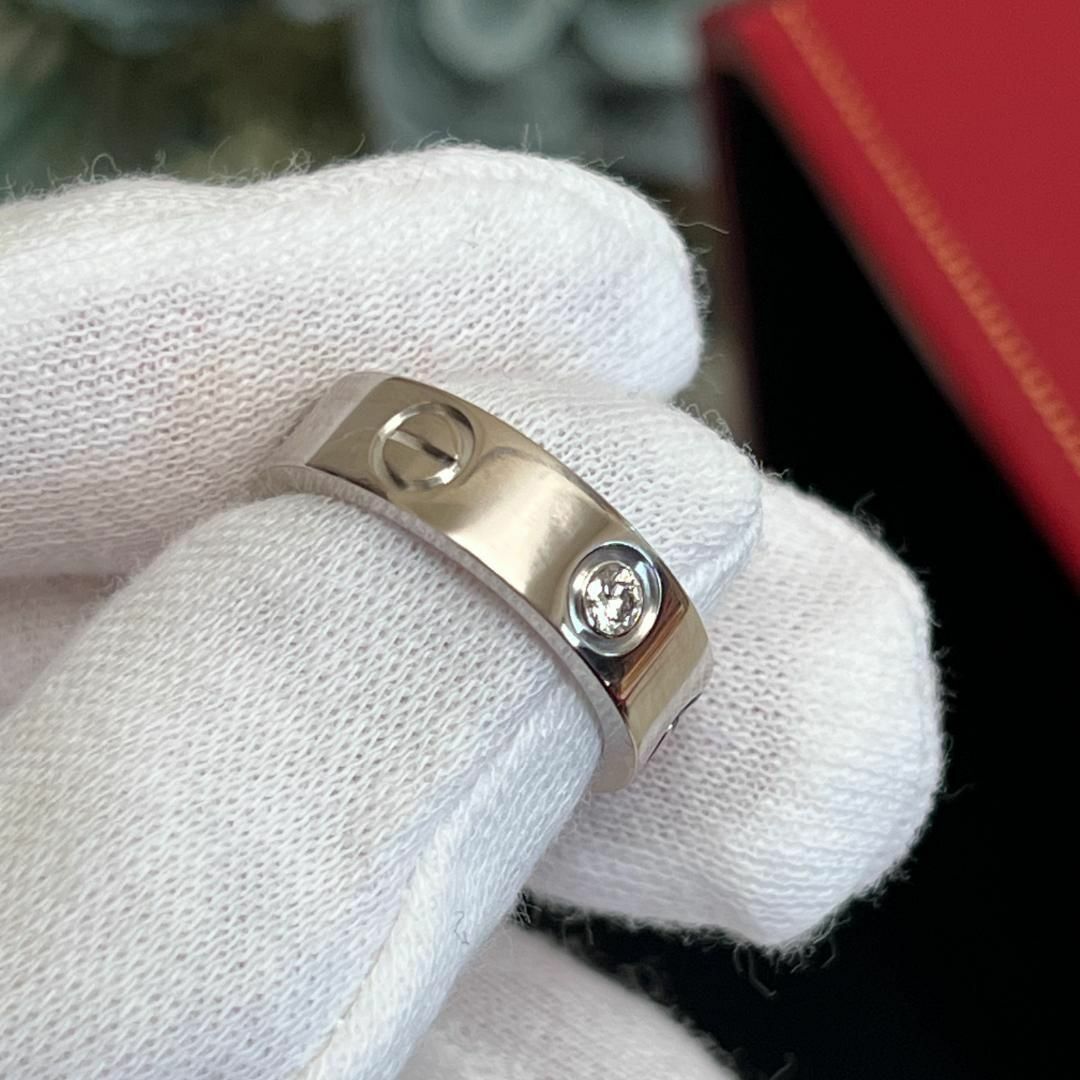 Cartier(カルティエ)のカルティエ ラブリング ハーフダイヤ3P シルバー 11号 #49 指輪 リング レディースのアクセサリー(リング(指輪))の商品写真