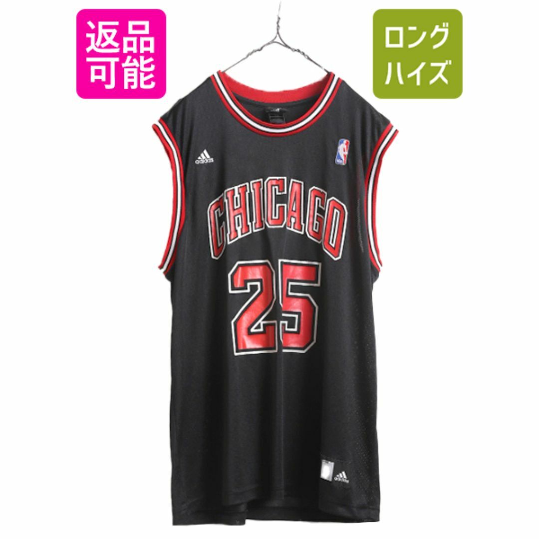 adidas(アディダス)のNBA オフィシャル アディダス ブルズ メッシュ タンクトップ メンズ L adidas ユニフォーム バスケ ゲームシャツ ジャージ ブラック 重ね着 スポーツ/アウトドアのスポーツ/アウトドア その他(バスケットボール)の商品写真