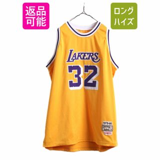 NBA オフィシャル ミッチェルアンドネス レイカーズ タンクトップ メンズ XL 程 マジック ジョンソン ユニフォーム バスケ ゲームシャツ LA(バスケットボール)