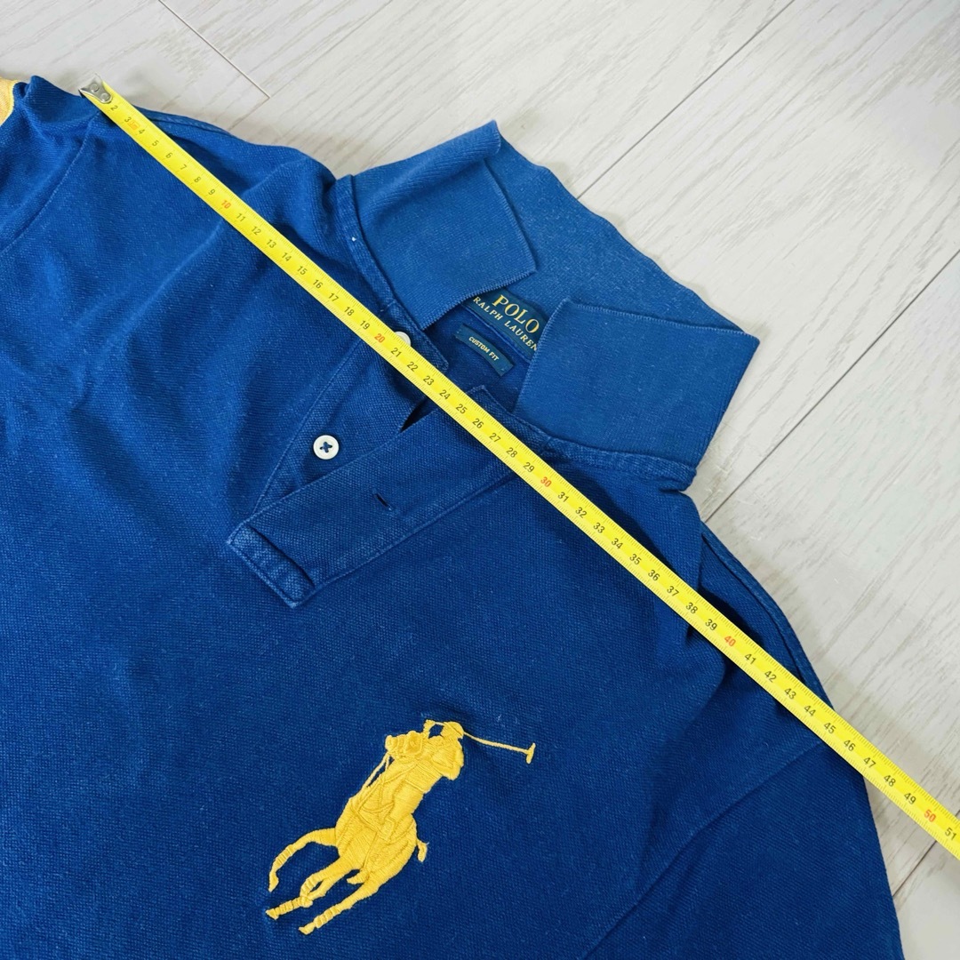 Ralph Lauren(ラルフローレン)のメンズ☆ ラルフローレン ポロシャツ Mサイズ ダークブルー×ゴールド メンズのトップス(ポロシャツ)の商品写真