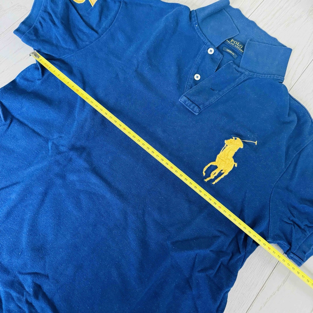 Ralph Lauren(ラルフローレン)のメンズ☆ ラルフローレン ポロシャツ Mサイズ ダークブルー×ゴールド メンズのトップス(ポロシャツ)の商品写真