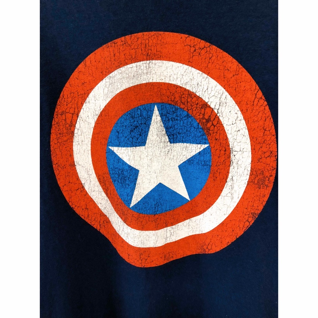 MARVEL(マーベル)のCaptain America　Tシャツ　XL　紺　USA古着 メンズのトップス(Tシャツ/カットソー(半袖/袖なし))の商品写真