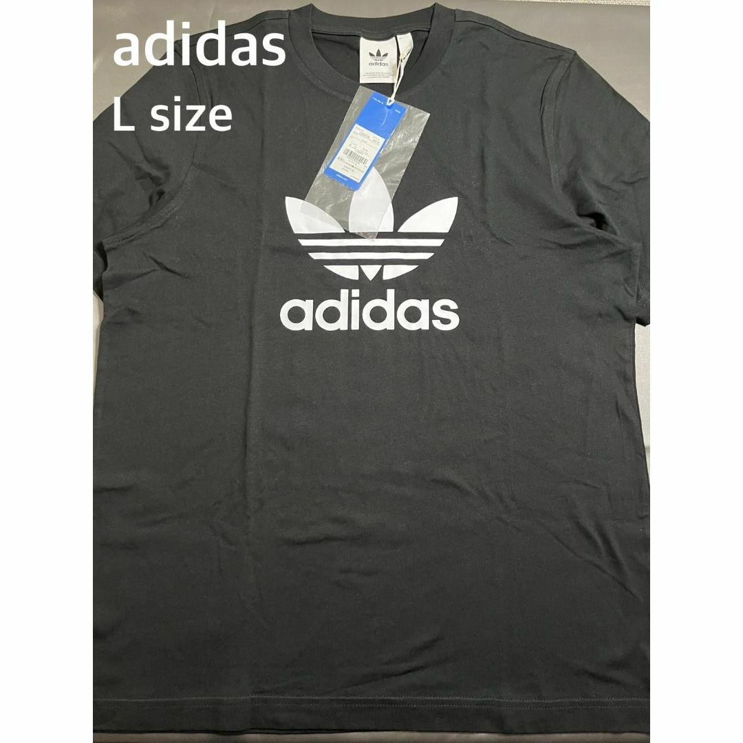 adidas(アディダス)の新品 L アディダス オリジナルス ロゴ Tシャツ 黒 白 シンプルT メンズのトップス(Tシャツ/カットソー(半袖/袖なし))の商品写真