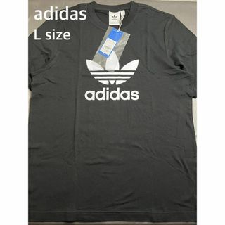 アディダス(adidas)の新品 L アディダス オリジナルス ロゴ Tシャツ 黒 白 シンプルT(Tシャツ/カットソー(半袖/袖なし))