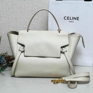 セリーヌ(celine)のセリーヌ ミニベルトバッグ グレインドカーフスキン ホワイト 2WAY バッグ(ハンドバッグ)