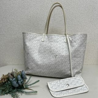 【現行品】GOYARD ゴヤール サンルイPM ポーチ付 ホワイト トートバッグ