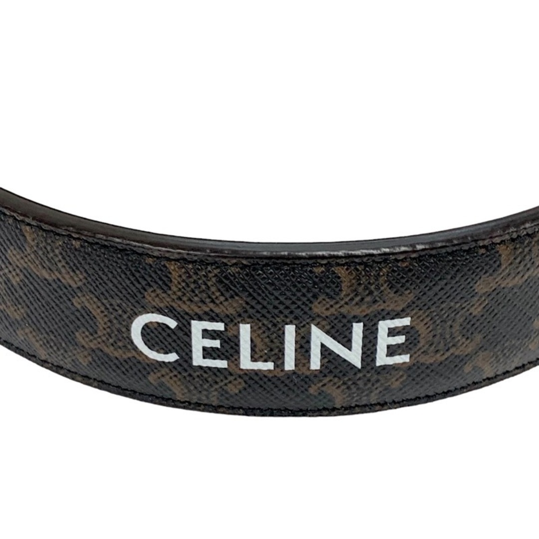 celine(セリーヌ)のセリーヌ CELINE ヘアアクセサリー ダークブラウン カチューシャ トリオンフ ロゴ レザー レディースのヘアアクセサリー(カチューシャ)の商品写真