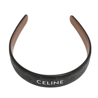 セリーヌ(celine)のセリーヌ CELINE ヘアアクセサリー ダークブラウン カチューシャ トリオンフ ロゴ レザー(カチューシャ)