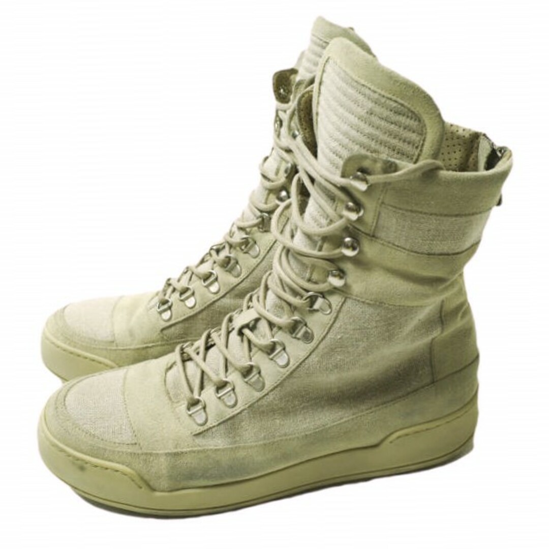 BALMAIN(バルマン)のBALMAIN バルマン イタリア製 BASKET MONTANTES LIN HOMME キャンバススエードコンビ バックジップハイカットスニーカー 42(27cm) ベージュ スニーカー シューズ【中古】【BALMAIN】 メンズの靴/シューズ(スニーカー)の商品写真