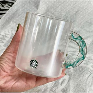 スターバックスコーヒー(Starbucks Coffee)の日本未発売　スターバックス　おしゃれハンドル　耐熱グラスマグ　414ml(食器)