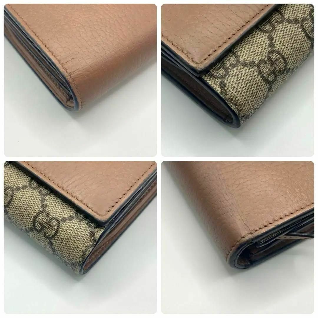 Gucci(グッチ)のGUCCI 二つ折り財布 マーモント スプリーム ダスティーピンク レディースのファッション小物(財布)の商品写真