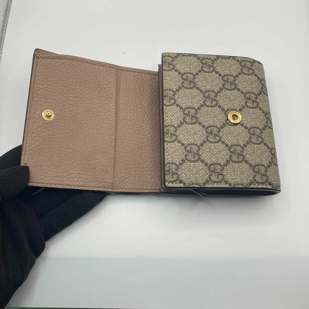 Gucci(グッチ)のGUCCI 二つ折り財布 マーモント スプリーム ダスティーピンク レディースのファッション小物(財布)の商品写真