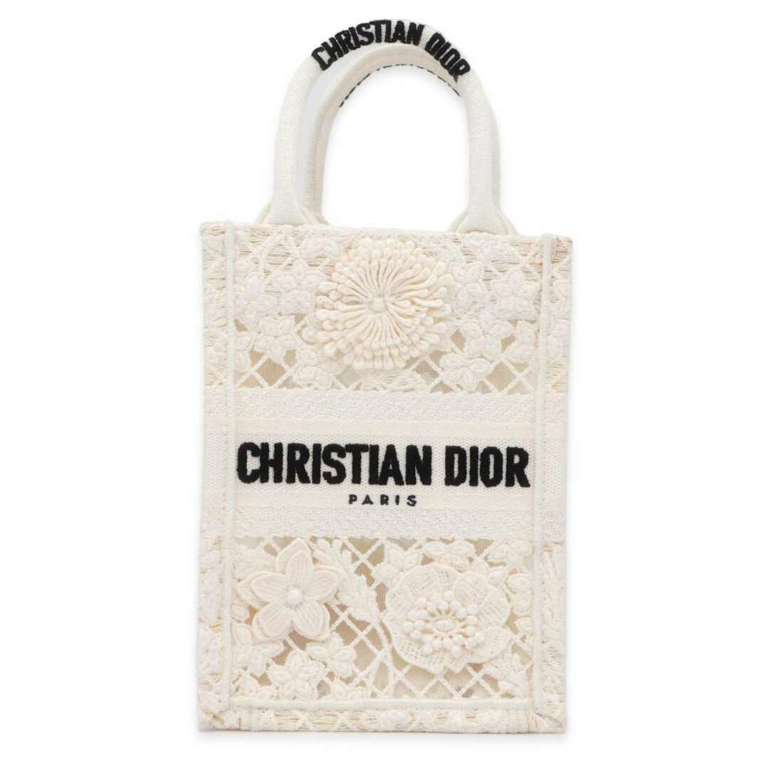 Dior(ディオール)のクリスチャン・ディオール トートバッグ ブックトート ミニ Christian Dior バッグ 2way ショルダーバッグ 白 レディースのバッグ(トートバッグ)の商品写真