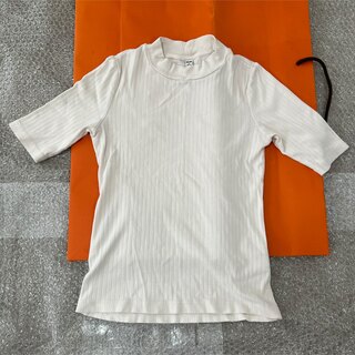 ユニクロ(UNIQLO)のUNIQLO 半袖Tシャツ ホワイト S 半袖　Tシャツ　モックネック　コットン(Tシャツ(半袖/袖なし))