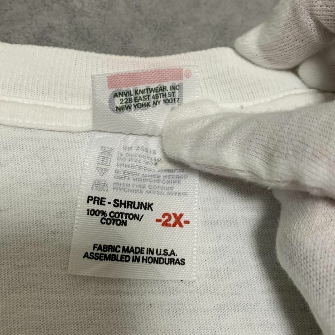 Anvil(アンビル)の【GOAT】山羊 絵画風アートTシャツ 2XLサイズ ホワイト カオス メンズのトップス(Tシャツ/カットソー(半袖/袖なし))の商品写真