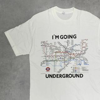 ヘインズ(Hanes)の【LONDON】ロンドン地下鉄 路線図プリント ホワイトTシャツ EUROユーロ(Tシャツ/カットソー(半袖/袖なし))