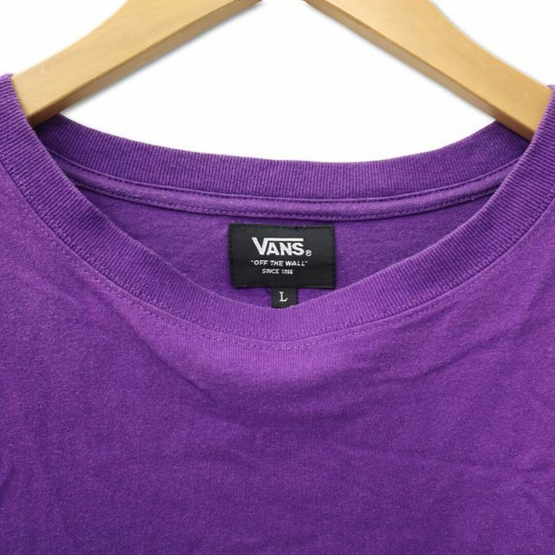 VANS(ヴァンズ)のバンズ ロゴプリント 半袖 クルーネック コットン Tシャツ L パープル メンズのトップス(Tシャツ/カットソー(半袖/袖なし))の商品写真