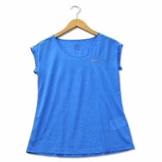 ナイキ(NIKE)のナイキ NIKE ロゴプリント 薄手 Tシャツ カットソー S ブルー(カットソー(半袖/袖なし))