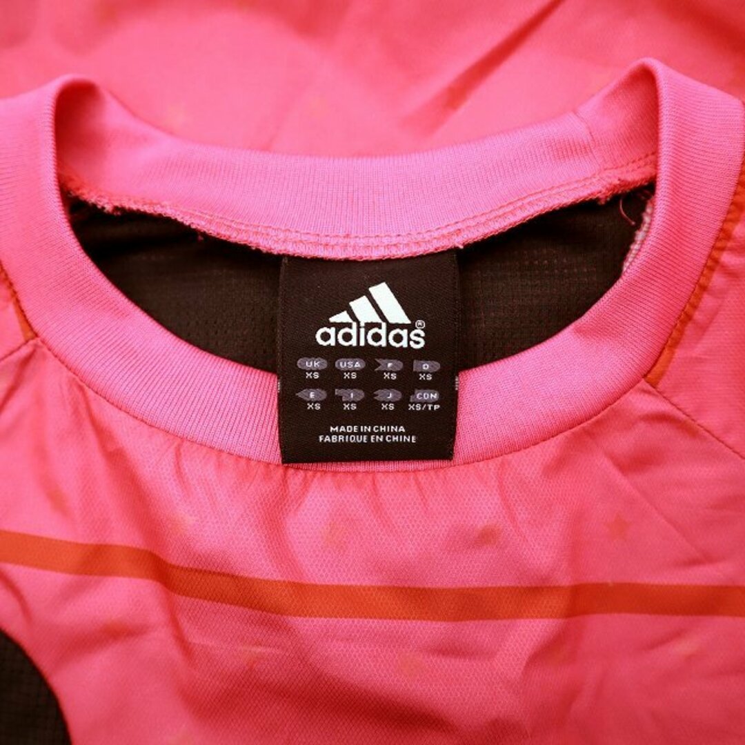 adidas(アディダス)のアディダス 星プリント × ボーダー ナイロン プルオーバー XS ピンク メンズのジャケット/アウター(その他)の商品写真