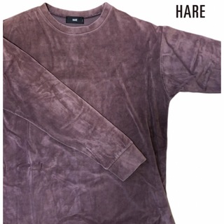 ハレ(HARE)のハレ HARE Tシャツ カットソー  ベロア調　長袖　メンズ　オーバーサイズ(Tシャツ/カットソー(七分/長袖))