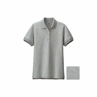 ユニクロ(UNIQLO)の【新品タグ付】ユニクロ　カノコポロシャツ　Ｍ　グレー(Tシャツ(半袖/袖なし))