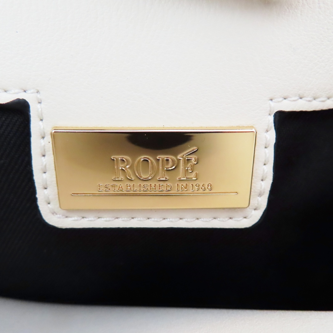 ROPE’(ロペ)のM05 美品 ROPE ロペ レザー 2WAY ハンドバッグ ショルダーバッグ ホワイト/ゴールド レディースのバッグ(ハンドバッグ)の商品写真