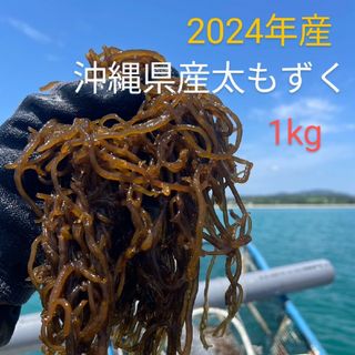 2024年産漁師直送♪沖縄県産太くて長～い屋我地の塩蔵もずく1kg☆送料無料☆(野菜)