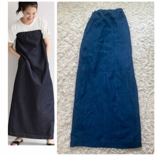 ラシュモン(Lachement)の美品✨ラシュモン ロングワンピース 夏服 ドレス チューブトップ 麻 リボン(ロングワンピース/マキシワンピース)