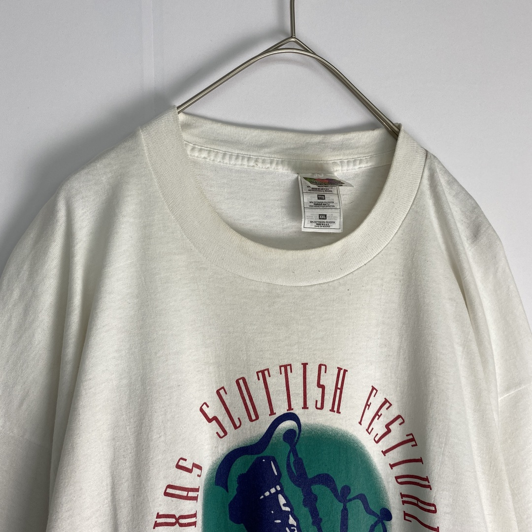 FRUIT OF THE LOOM(フルーツオブザルーム)のフルーツオブザルーム　Tシャツ　ヴィンテージ　90’s　USA製　白　緑　赤 メンズのトップス(Tシャツ/カットソー(半袖/袖なし))の商品写真