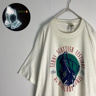 フルーツオブザルーム(FRUIT OF THE LOOM)のフルーツオブザルーム　Tシャツ　ヴィンテージ　90’s　USA製　白　緑　赤(Tシャツ/カットソー(半袖/袖なし))