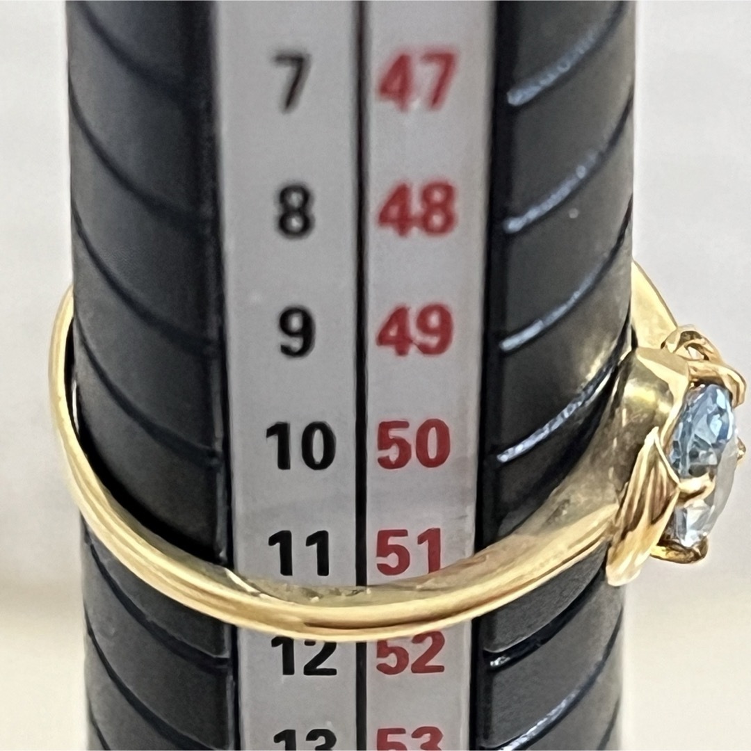 K18アクアマリンリングと14Kパールピアス レディースのアクセサリー(リング(指輪))の商品写真