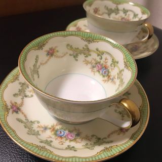 ノリタケ(Noritake)のノリタケ　月桂樹M印　マレーネ　カップ＆ソーサー　2客セット(食器)