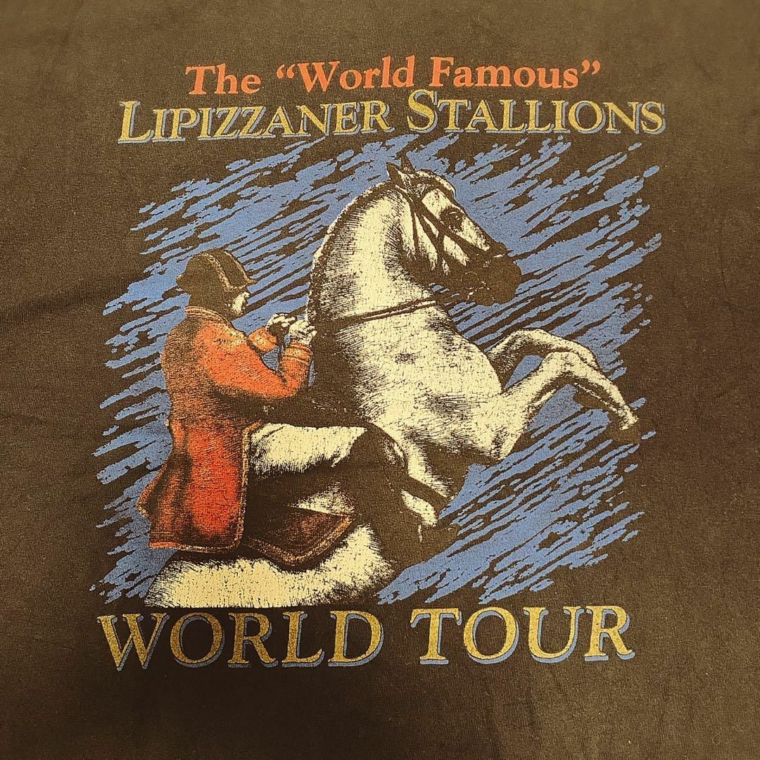 【LIPIZZANER】馬ブラックTシャツ　アニマル柄ホースXLサイズ メンズのトップス(Tシャツ/カットソー(半袖/袖なし))の商品写真