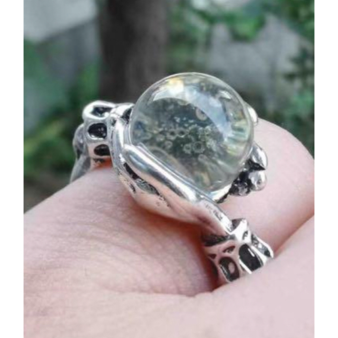 ファッション　レトロ　予言　マジック水晶球　開口　リング レディースのアクセサリー(リング(指輪))の商品写真