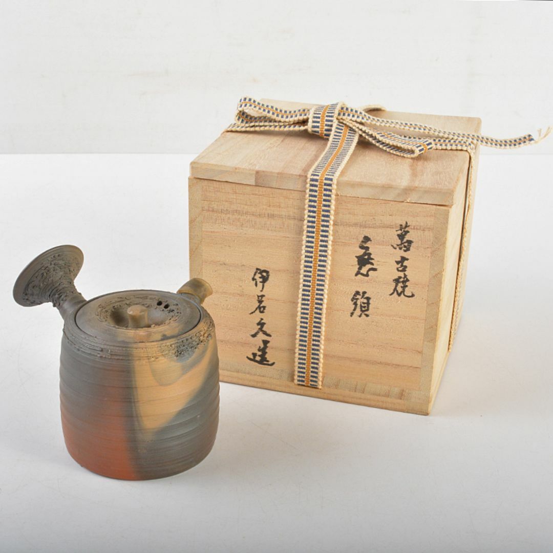 煎茶道具 萬古焼 森伊呂久造 横手急須 箱付 M R7180 美術品/ 煎茶道具 萬古焼 森伊呂久造 横手急須 箱付 M R7180 美術品/
