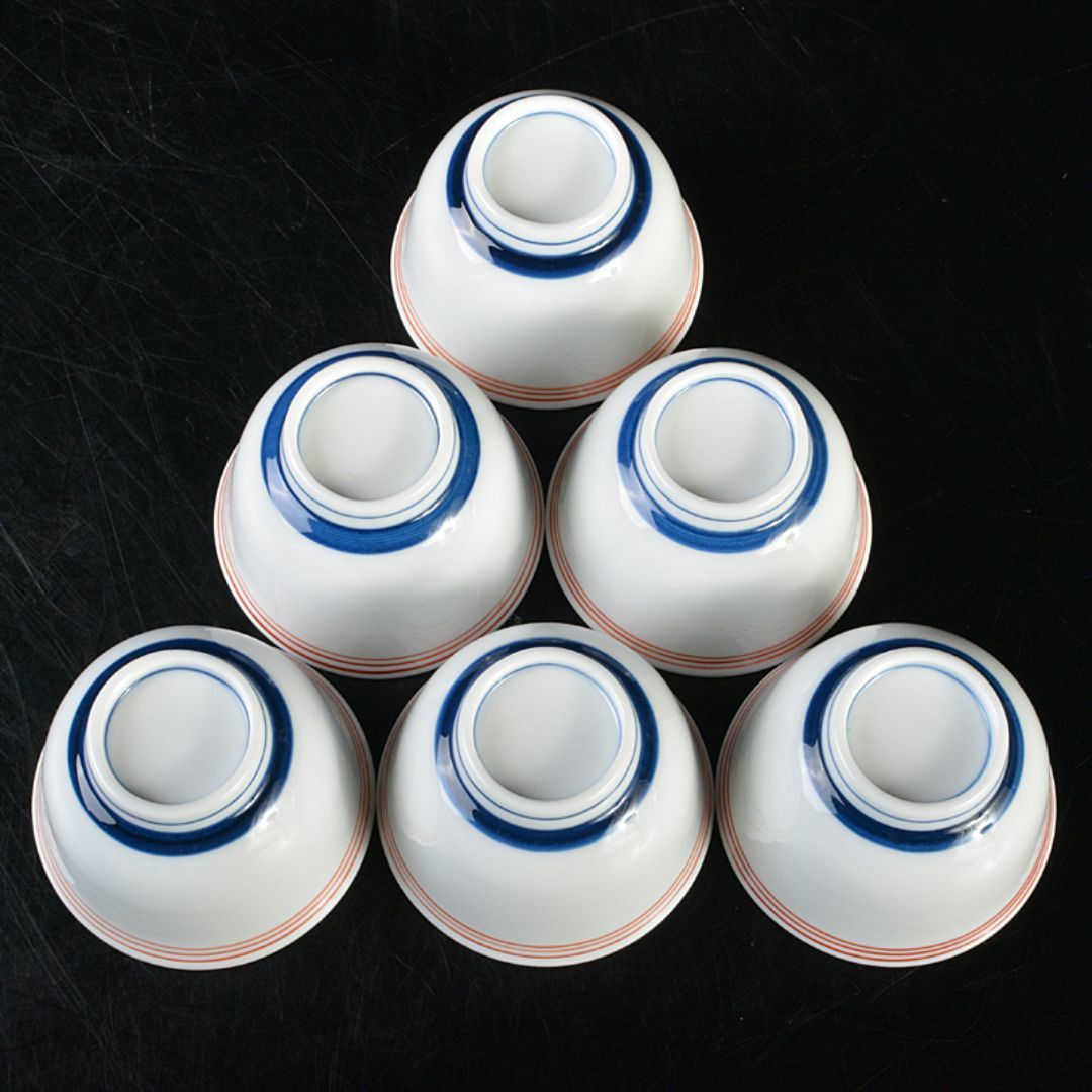 煎茶道具 七仙寿 汲出し茶碗 煎茶碗 六客 時代箱付 M R7181