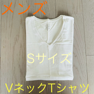 メンズ☆ モノプリックス VネックTシャツ Sサイズ ホワイト(Tシャツ/カットソー(半袖/袖なし))