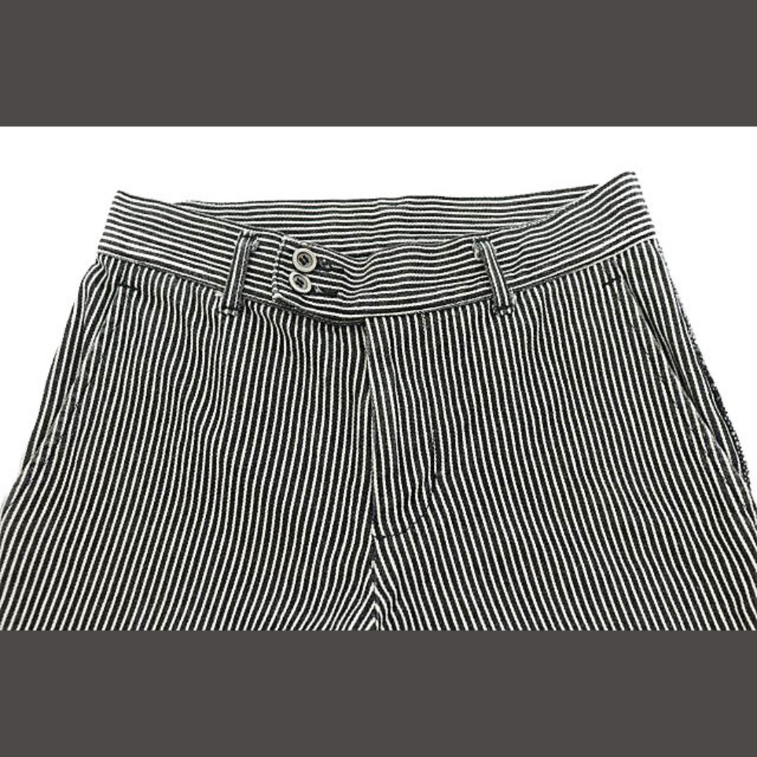トリココムデギャルソン ストライプ フレア デニム パンツ S 黒 白● レディースのパンツ(デニム/ジーンズ)の商品写真