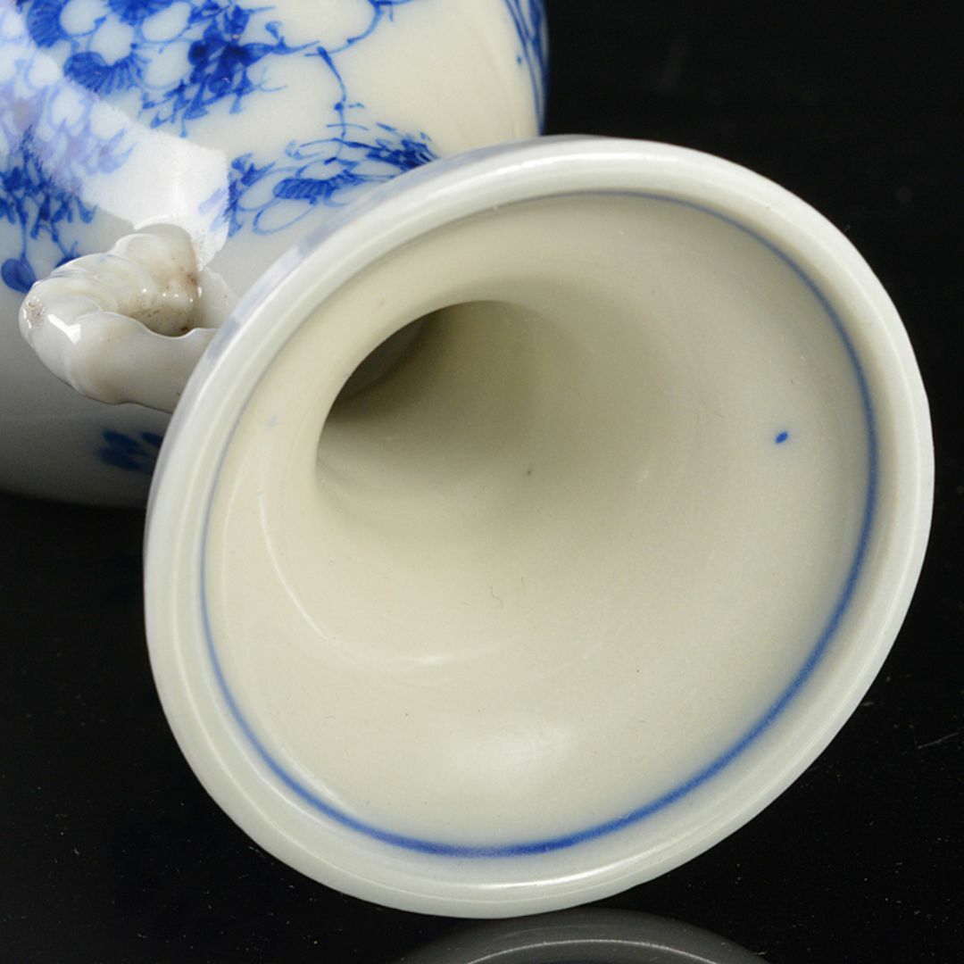 瀬戸焼 古瀬戸 染付 花蝶文 双耳瓶 H R7183