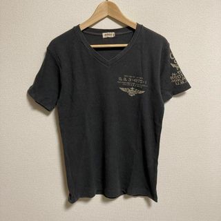 アヴィレックス(AVIREX)のAVIREX アヴィレックス　Tシャツ プリント　ワッフル　古着　L(Tシャツ/カットソー(半袖/袖なし))